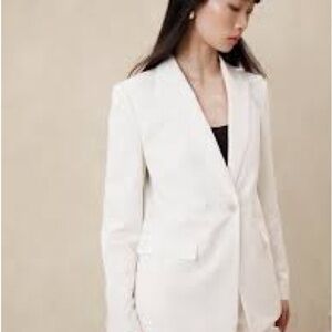 Banana Republic Women's White Tuxedo Jacket Blazer Coat Lined Size 4